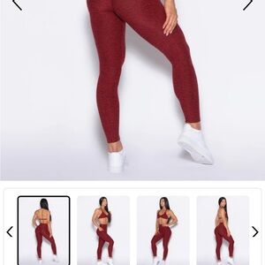 Red maroon bombshell High-Waisted Leggings